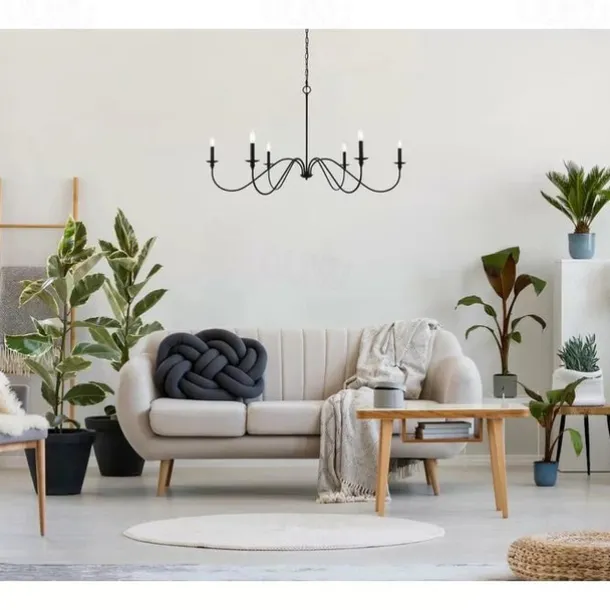 88 cm LED Pendant Light 6 Light Candle Style Industrial Iron for Dining Room, Living Room, Kitchen Black Modern Traditional / Classic 220-240V