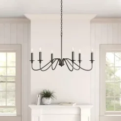 88 cm LED Pendant Light 6 Light Candle Style Industrial Iron for Dining Room, Living Room, Kitchen Black Modern Traditional / Classic 220-240V