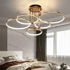 65 cm LED Pendant Light Circle Design Ceiling Light Lantern Desgin Flush Mount Lights Metal Electroplated Modern 220-240V