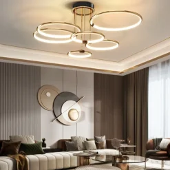 65 cm LED Pendant Light Circle Design Ceiling Light Lantern Desgin Flush Mount Lights Metal Electroplated Modern 220-240V