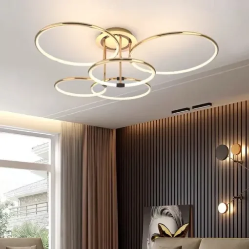 65 cm LED Pendant Light Circle Design Ceiling Light Lantern Desgin Flush Mount Lights Metal Electroplated Modern 220-240V