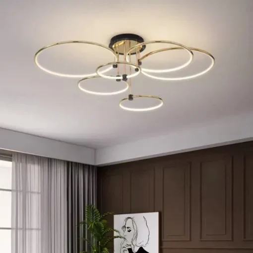 65 cm LED Pendant Light Circle Design Ceiling Light Lantern Desgin Flush Mount Lights Metal Electroplated Modern 220-240V