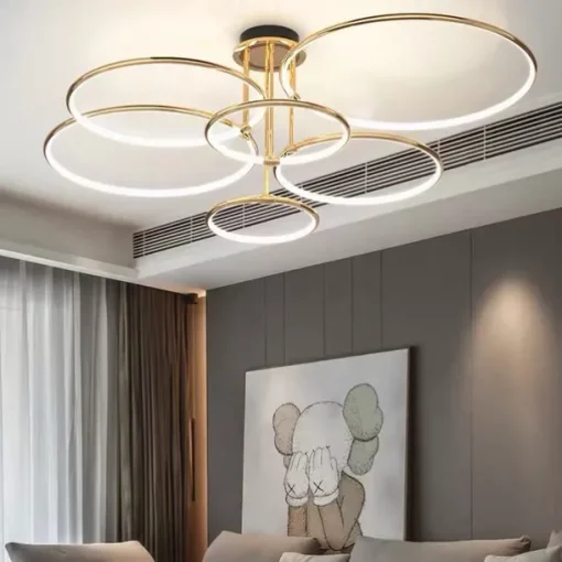 65 cm LED Pendant Light Circle Design Ceiling Light Lantern Desgin Flush Mount Lights Metal Electroplated Modern 220-240V