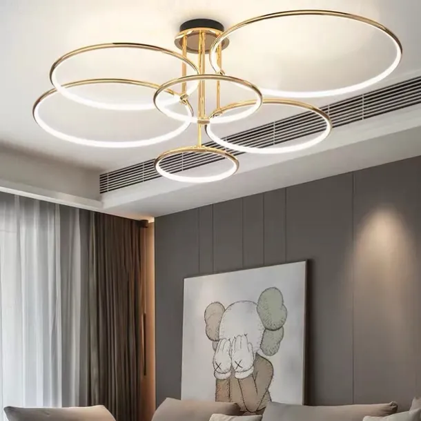 65 cm LED Pendant Light Circle Design Ceiling Light Lantern Desgin Flush Mount Lights Metal Electroplated Modern 220-240V
