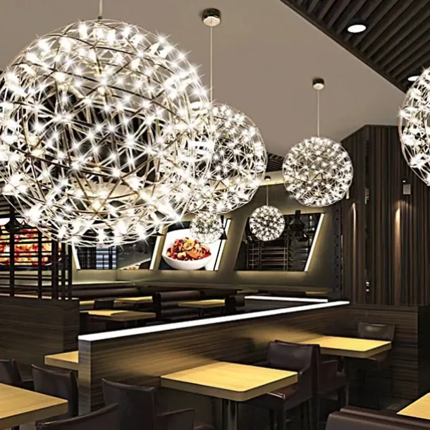 30 cm LED Pendant Light Led Fireworks And Spark Ball Ceiling Suspension Fixture Metal Globe Painted Finishes 110-120V 220-240V