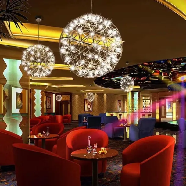 30 cm LED Pendant Light Led Fireworks And Spark Ball Ceiling Suspension Fixture Metal Globe Painted Finishes 110-120V 220-240V