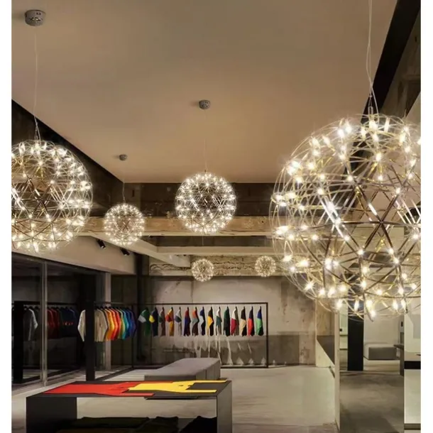 30 cm LED Pendant Light Led Fireworks And Spark Ball Ceiling Suspension Fixture Metal Globe Painted Finishes 110-120V 220-240V