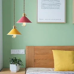 22 cm LED Pendant Light Modern Nordic Single Design White Yellow Green Gray Blue Pink Metal Painted Finishes 110-120V 220-240V