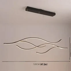 100/120 cm LED Pendant Light Wave Design Line Design Black Gold Metal Artistic Style Modern Style Office, Shops Stylish Painted Finishes Artistic LED 110-120V 220-240V