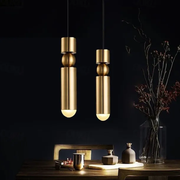 6 cm LED Pendant Lights Island Lights Single Design Metal Cylinder Electroplated Modern 220-240V