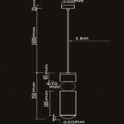 6 cm LED Pendant Lights Island Lights Single Design Metal Cylinder Electroplated Modern 220-240V