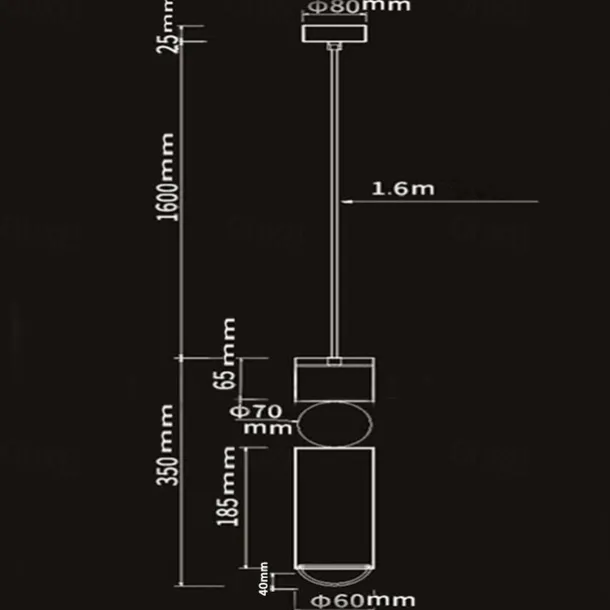 6 cm LED Pendant Lights Island Lights Single Design Metal Cylinder Electroplated Modern 220-240V
