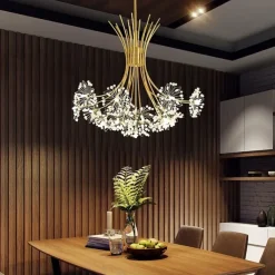 77 cm Modern Firework Chandeliers 19 Lights Crystal Dandelion Chandelier Pendant Lights Fixtures Sputnik Globe Design Artistic Nordic Style Living Room Bedroom Restaurant Flower Design