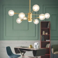 97 cm Pendant Lantern Design Chandelier Metal Sputnik Globe Empire Painted Finishes Contemporary Artistic 220-240V