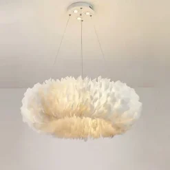 50 cm Pendant Lantern Design Pendant Light LED Feather Light Romantic Ring Metal Modern 220-240V