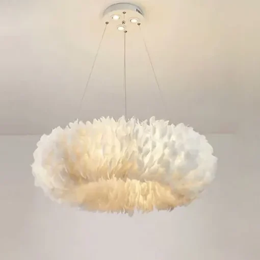 50 cm Pendant Lantern Design Pendant Light LED Feather Light Romantic Ring Metal Modern 220-240V