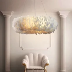 50 cm Pendant Lantern Design Pendant Light LED Feather Light Romantic Ring Metal Modern 220-240V