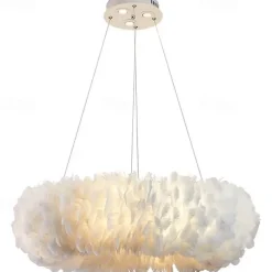50 cm Pendant Lantern Design Pendant Light LED Feather Light Romantic Ring Metal Modern 220-240V