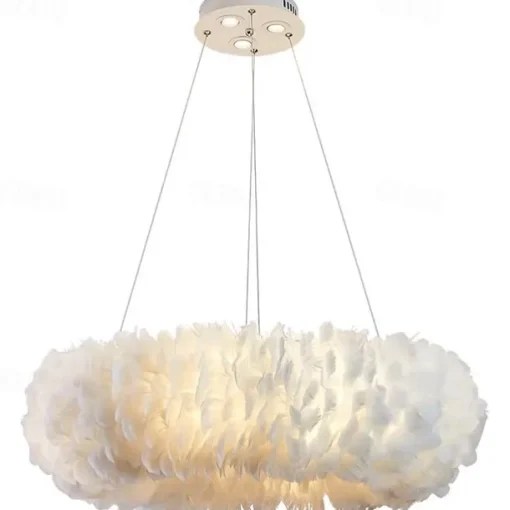 50 cm Pendant Lantern Design Pendant Light LED Feather Light Romantic Ring Metal Modern 220-240V