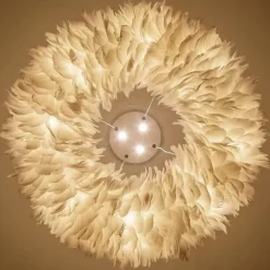 50 cm Pendant Lantern Design Pendant Light LED Feather Light Romantic Ring Metal Modern 220-240V