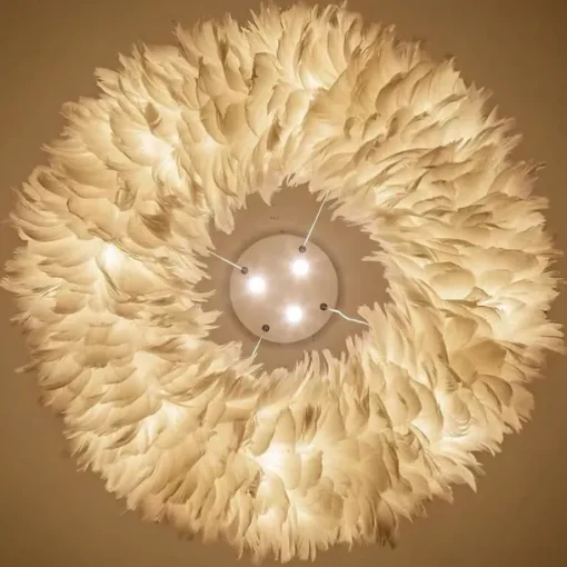 50 cm Pendant Lantern Design Pendant Light LED Feather Light Romantic Ring Metal Modern 220-240V