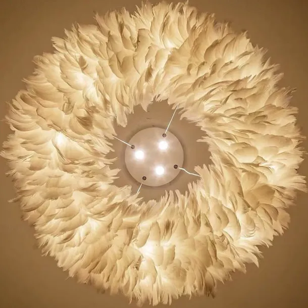50 cm Pendant Lantern Design Pendant Light LED Feather Light Romantic Ring Metal Modern 220-240V