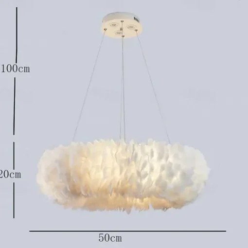 50 cm Pendant Lantern Design Pendant Light LED Feather Light Romantic Ring Metal Modern 220-240V