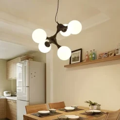 48 cm Pendant Light Cluster Design Chandelier Black White Silver Metal Electroplated Painted Finishes Modern 110-120V 220-240V
