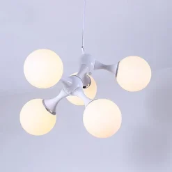 48 cm Pendant Light Cluster Design Chandelier Black White Silver Metal Electroplated Painted Finishes Modern 110-120V 220-240V