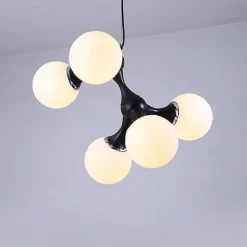 48 cm Pendant Light Cluster Design Chandelier Black White Silver Metal Electroplated Painted Finishes Modern 110-120V 220-240V