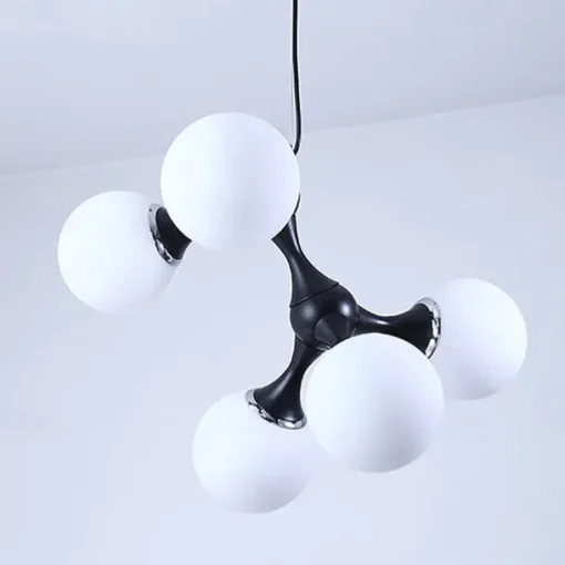 48 cm Pendant Light Cluster Design Chandelier Black White Silver Metal Electroplated Painted Finishes Modern 110-120V 220-240V