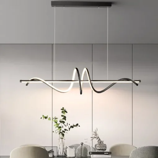 100 cm Pendant Light LED Metal Artistic Style Modern Restaurant Lamp Nordic Style Creative Design Spiral Chandelier