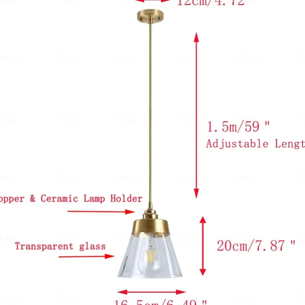 16.5 cm Pendant Light LED Pendant Lantern Design Lamps Glass Cone Electroplated Modern Country Style Shops / Cafes Bedroom Living Room Lights 110-220/220-240V