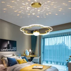 40 cm Pendant Light LED Projector Light Romantic Flower Design Lamp Modern Children Room Lamp