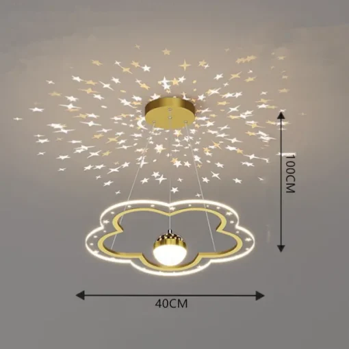 40 cm Pendant Light LED Projector Light Romantic Flower Design Lamp Modern Children Room Lamp