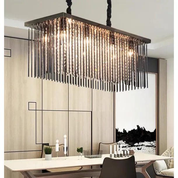 80 cm Premium Crystal Chandelier Pendant Light Stainless Steel Modern Island Light 110-120V 220-240V