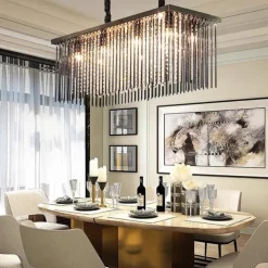 80 cm Premium Crystal Chandelier Pendant Light Stainless Steel Modern Island Light 110-120V 220-240V