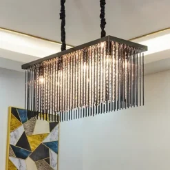 80 cm Premium Crystal Chandelier Pendant Light Stainless Steel Modern Island Light 110-120V 220-240V