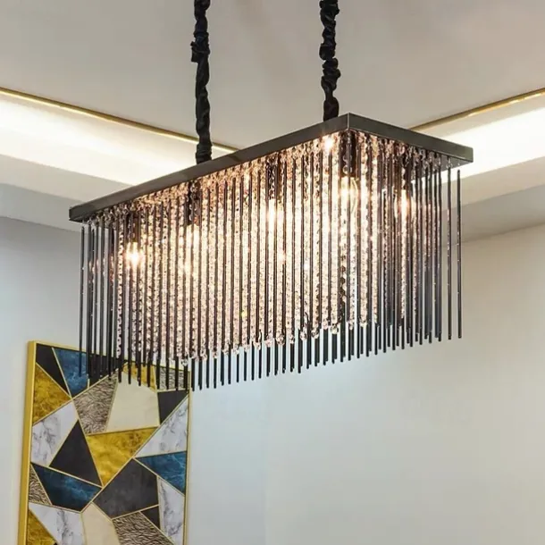 80 cm Premium Crystal Chandelier Pendant Light Stainless Steel Modern Island Light 110-120V 220-240V