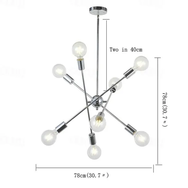 78 cm Single Design Chandelier Metal Geometrical Mini Electroplated Artistic Traditional / Classic 220-240V