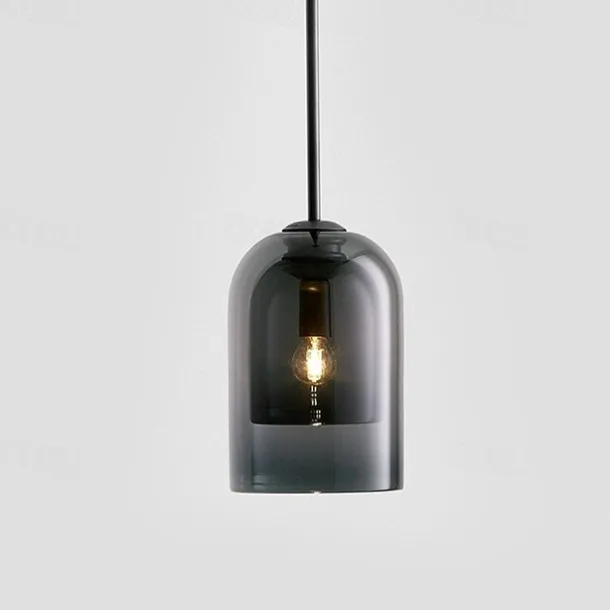 15 cm Single Design Pendant Light Glass Cylinder Electroplated Painted Finishes Nordic Style 220-240V