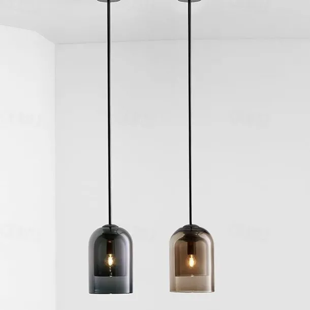 15 cm Single Design Pendant Light Glass Cylinder Electroplated Painted Finishes Nordic Style 220-240V