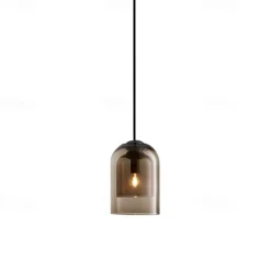 15 cm Single Design Pendant Light Glass Cylinder Electroplated Painted Finishes Nordic Style 220-240V