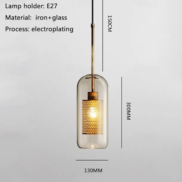 30 cm Single Design Pendant Light LED Modern Nordic Style Glass Cylinder Electroplated Lsland Lights Shops / Cafes Dining Room Lights Gift for Family Friends 110-120V 220-240V