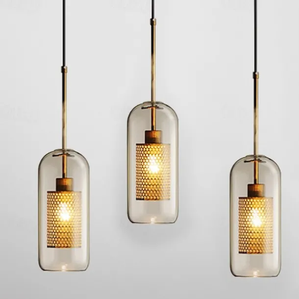 30 cm Single Design Pendant Light LED Modern Nordic Style Glass Cylinder Electroplated Lsland Lights Shops / Cafes Dining Room Lights Gift for Family Friends 110-120V 220-240V