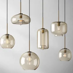 20 cm Single Design Pendant Light Glass Glass Electroplated Vintage Nordic Style 110-120V 220-240V