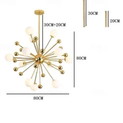 80 cm Sputnik Design Chandelier Metal Sputnik Electroplated Modern Nordic Style 220-240V