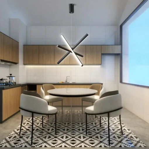 55 cm Sputnik Design Pendant Light Metal Acrylic Artistic Style Modern Style Novelty Black Contemporary Modern 110-120V 220-240V
