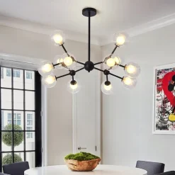 90 cm Square Line Design Chandelier Metal Industrial Painted Finishes Modern Nordic Style 220-240V