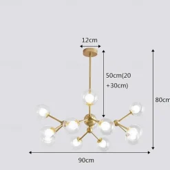90 cm Square Line Design Chandelier Metal Industrial Painted Finishes Modern Nordic Style 220-240V